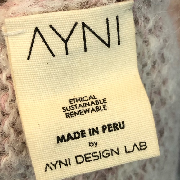 REVOLVE- AYNI Women's One Size Pink/White Handmade Knit Long Sleeve Top - Picture 13 of 13